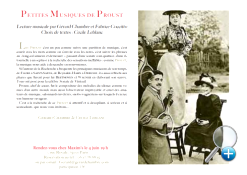 photo - affiche - Petites Musiques de Proust - Lecture Musique de Grard Chambre