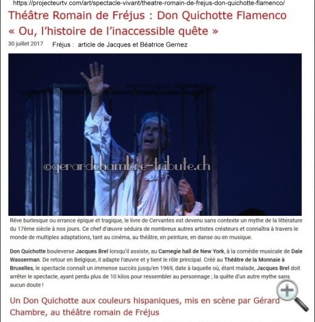 info - critique de Jacques et Batrice Gernez concernant Don Quichotte Flamenco